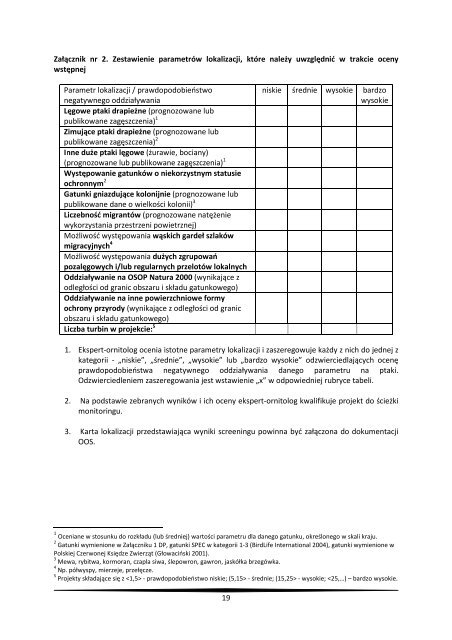 Wytyczne w zakresie oceny oddziaÅywania elektrowni wiatrowych na