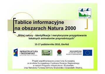 Tablice informacyjne na obszarach Natura 2000