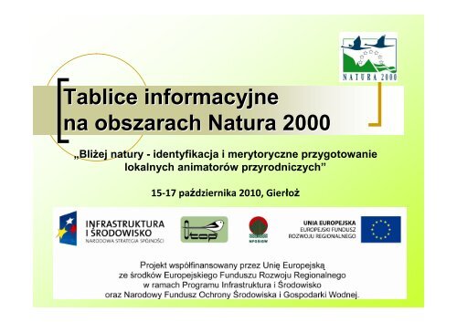 Tablice informacyjne na obszarach Natura 2000