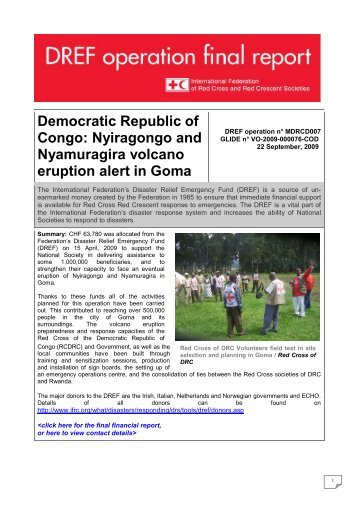 Democratic Republic of Congo: Nyiragongo and Nyamuragira ...