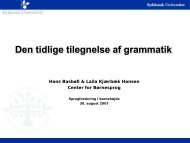 Den tidlige tilegnelse af grammatik