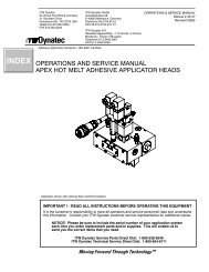 OPERATIONS AND SERVICE MANUAL APEX HOT MELT ADHESIVE APPLICATOR HEADS