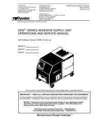 DDS SERIES ADHESIVE SUPPLY UNIT OPERATIONS AND SERVICE MANUAL