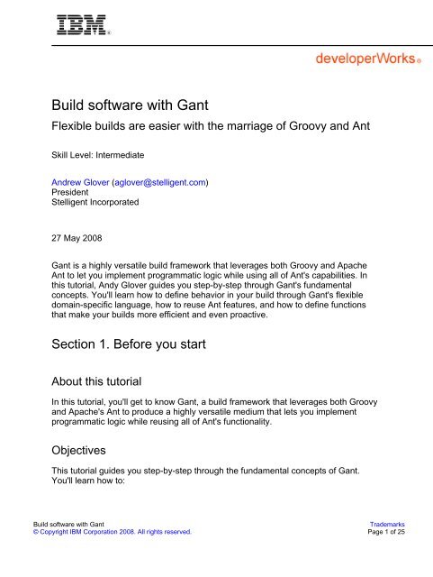 Build software with Gant - IBM