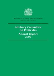 Advisory Committee on Pesticides Annual Report 2000