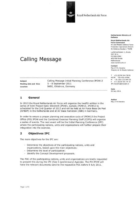 Calling Message - IABG