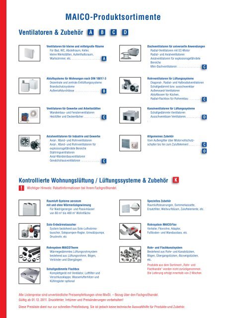 Maico Preisliste 2011