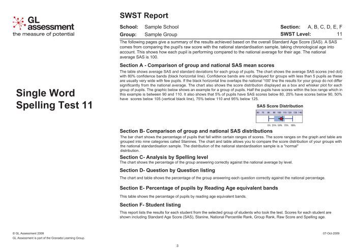 Single Word Spelling Test (SWST) Digital