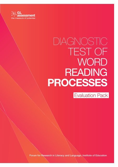 DIAGNOSTIC TEST OF WORD READING PROCESSES