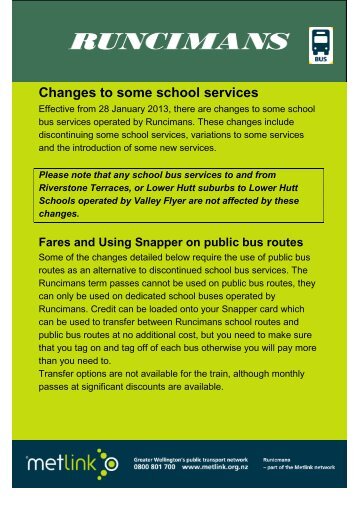 Changes to some school services