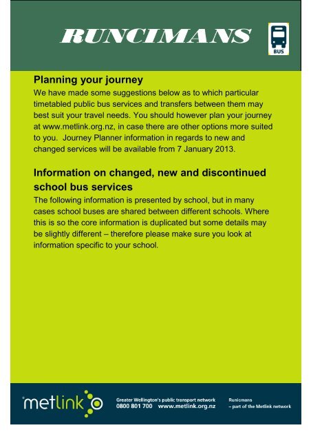 Changes to some school services