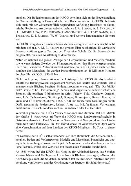 Drei Jahrhunderte Agrarwissenschaft in Russland: Von 1700 ... - IAMO