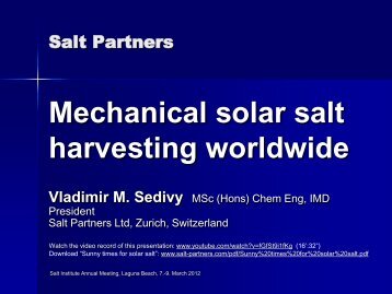 Mechanical solar salt harvesting worldwide