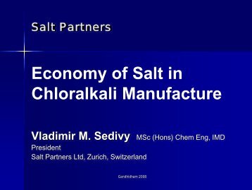 Economy of Salt in Chloralkali Manufacture