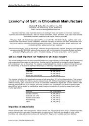 Economy of Salt in Chloralkali Manufacture