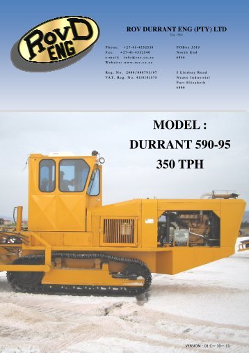 MODEL  DURRANT 590-95 350 TPH