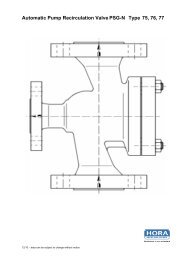 Automatic Pump Recirculation Valve PSG-N Type 75, 76, 77 - HORA