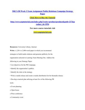 pr campaign overview paper pr campaign overview paper