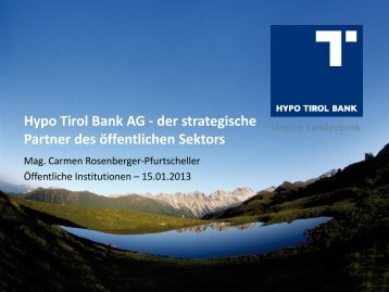 Hypo Tirol Bank AG - der strategische Partner des öffentlichen Sektors