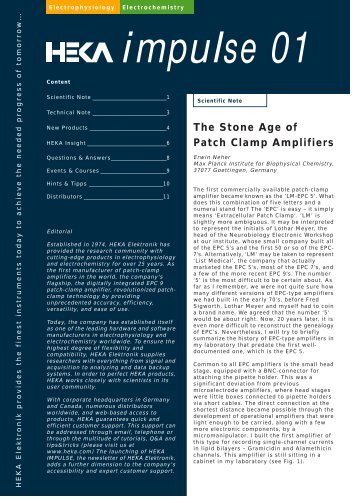 The Stone Age of Patch Clamp Amplifiers - HEKA Elektronik Dr ...