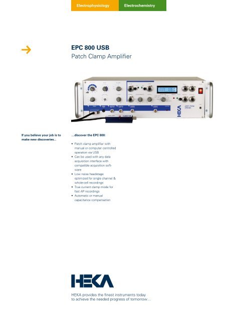 EPC 800 USB - HEKA Elektronik Dr. Schulze GmbH