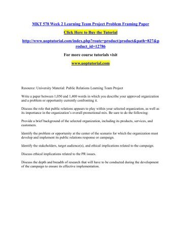 MKT 431 Week 1 Individual Study Guide Business Opportunity Paper