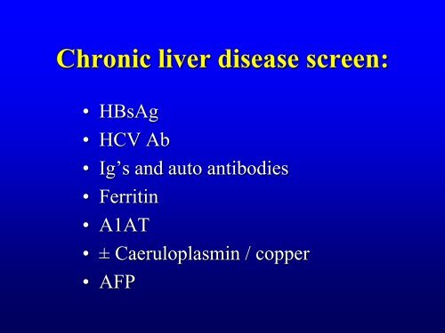 Patterns of abnormal LFTs and their differential diagnosis