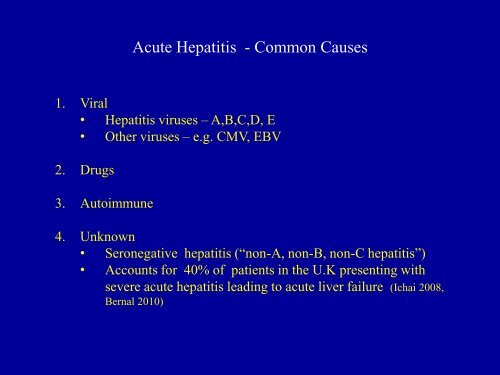 Acute Hepatitis Including Acute Liver Failure