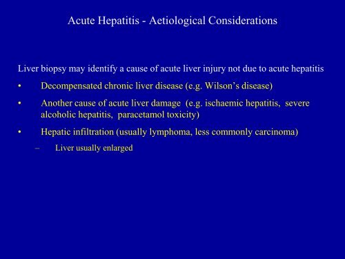 Acute Hepatitis Including Acute Liver Failure