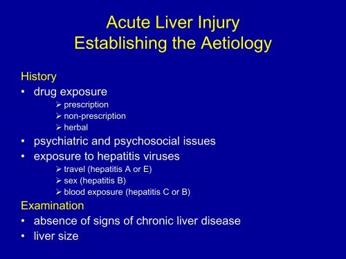 Acute Hepatitis Including Acute Liver Failure