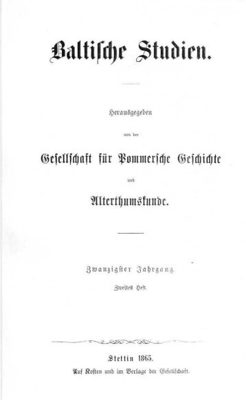 Baltische Studien. - Digitalisierte Bestände der UB Greifswald