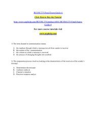 BCOM 275 Final Exam Guide 4/uophelp