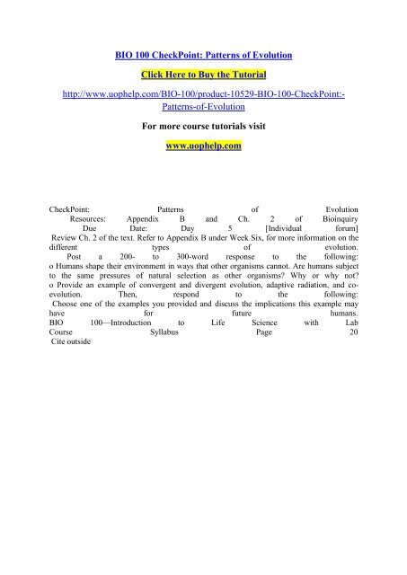 BIO 100 CheckPoint Patterns of Evolution.pdf