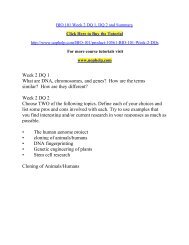 BIO 101 Week 2 DQ 1, DQ 2 and Summary/uophelp