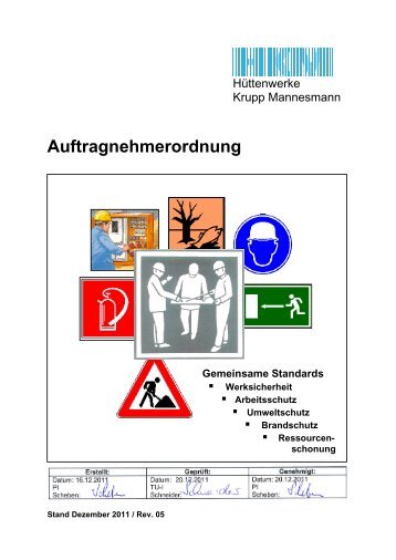 Auftragnehmerordnung - HKM Hüttenwerke Krupp Mannesmann ...