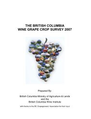 THE BRITISH COLUMBIA WINE GRAPE CROP SURVEY 2007