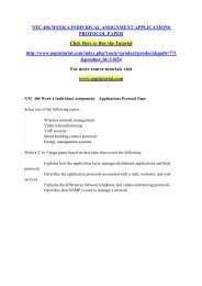 NTC 406 WEEK 4 INDIVIDUAL ASSIGNMENT APPLICATIONS PROTOCOL PAPER/Uoptutorial