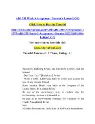 ADJ 255 Week 3 Assignment  Senator’s Letter(UOP)/ Tutorialrank
