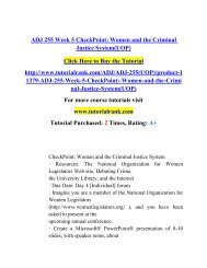 ADJ 255 Week 5 CheckPoint  Women and the Criminal Justice System(UOP)/ Tutorialrank