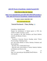 ADJ 255 Week 6 CheckPoint  Abolish Parole(UOP)/ Tutorialrank
