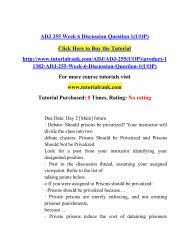 ADJ 255 Week 6 Discussion Question 1(UOP)/ Tutorialrank