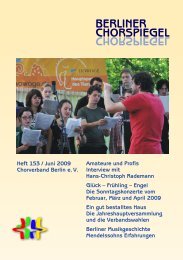 Chorspiegel 153 - Chorverband Berlin eV