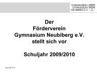 Aktivitäten im Schuljahr 2009/2010 - Gymnasium Neubiberg