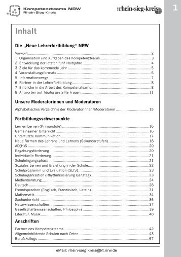 Broschüre 2011/12 - Lehrerfortbildung NRW