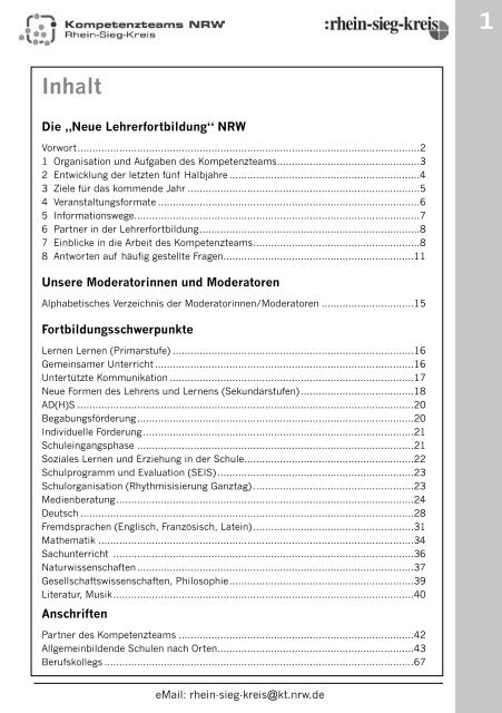 Broschüre 2011/12 - Lehrerfortbildung NRW