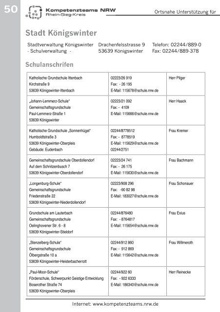 Broschüre 2011/12 - Lehrerfortbildung NRW