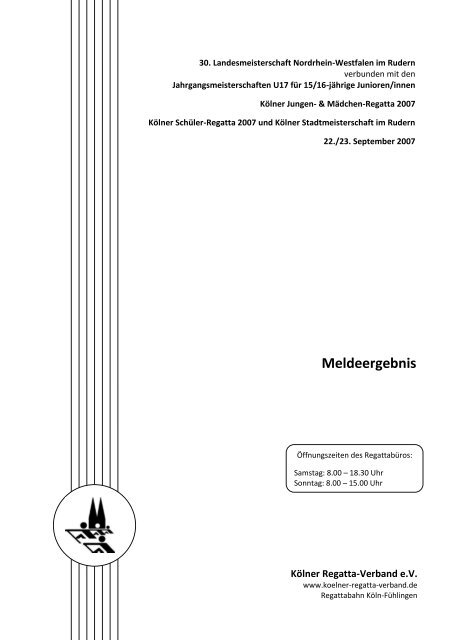 Meldeergebnis - Kölner Regatta-Verband e.V.