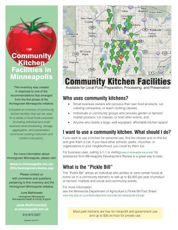 Community Kitchen Facilities - City of Minneapolis