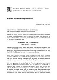 Projekt Humboldt-Symphonie - Humboldt-Gymnasium