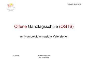 Offene Ganztagsschule (OGTS) - Humboldt-Gymnasium Vaterstetten